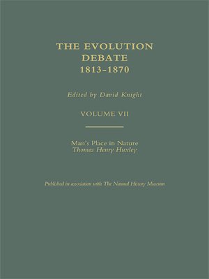 cover image of Man's Place in Nature, 1863